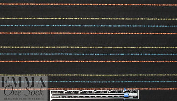 NY designer black crinkle woven with ribbon stripes 1.625 yd