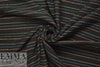 NY designer black crinkle woven with ribbon stripes 1.95 yds