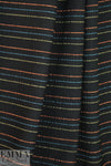 NY designer black crinkle woven with ribbon stripes