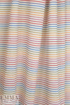 NY designer ivory crinkle stretch woven with colorful stripes