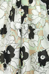 French flowers and chevron graphic cotton voile 1.33 yd