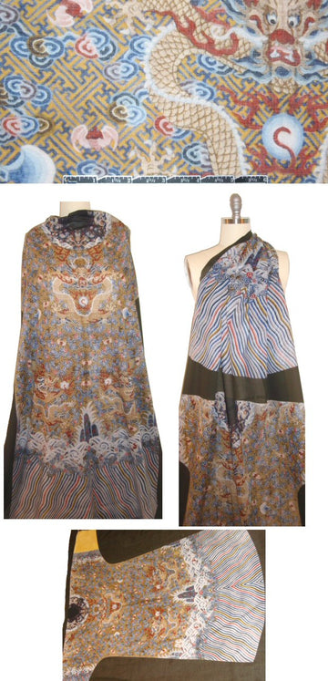 Italian asian tunic panel cotton voile 1 panel