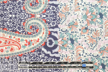 French bordered decorative paisley cotton voile