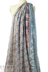 French bordered decorative paisley cotton voile