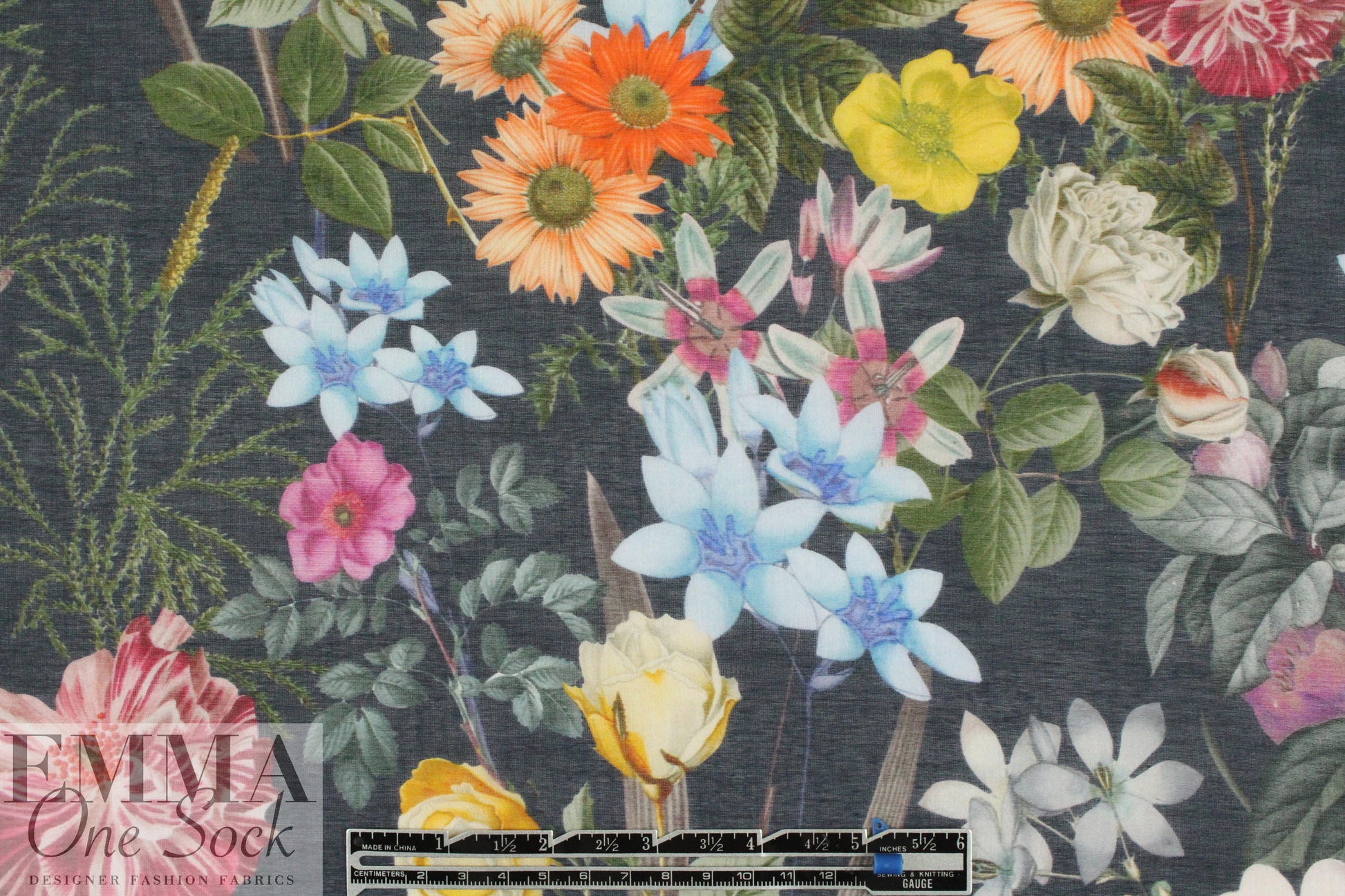 Italian 'all in bloom' floral cotton voile 2.25 yds