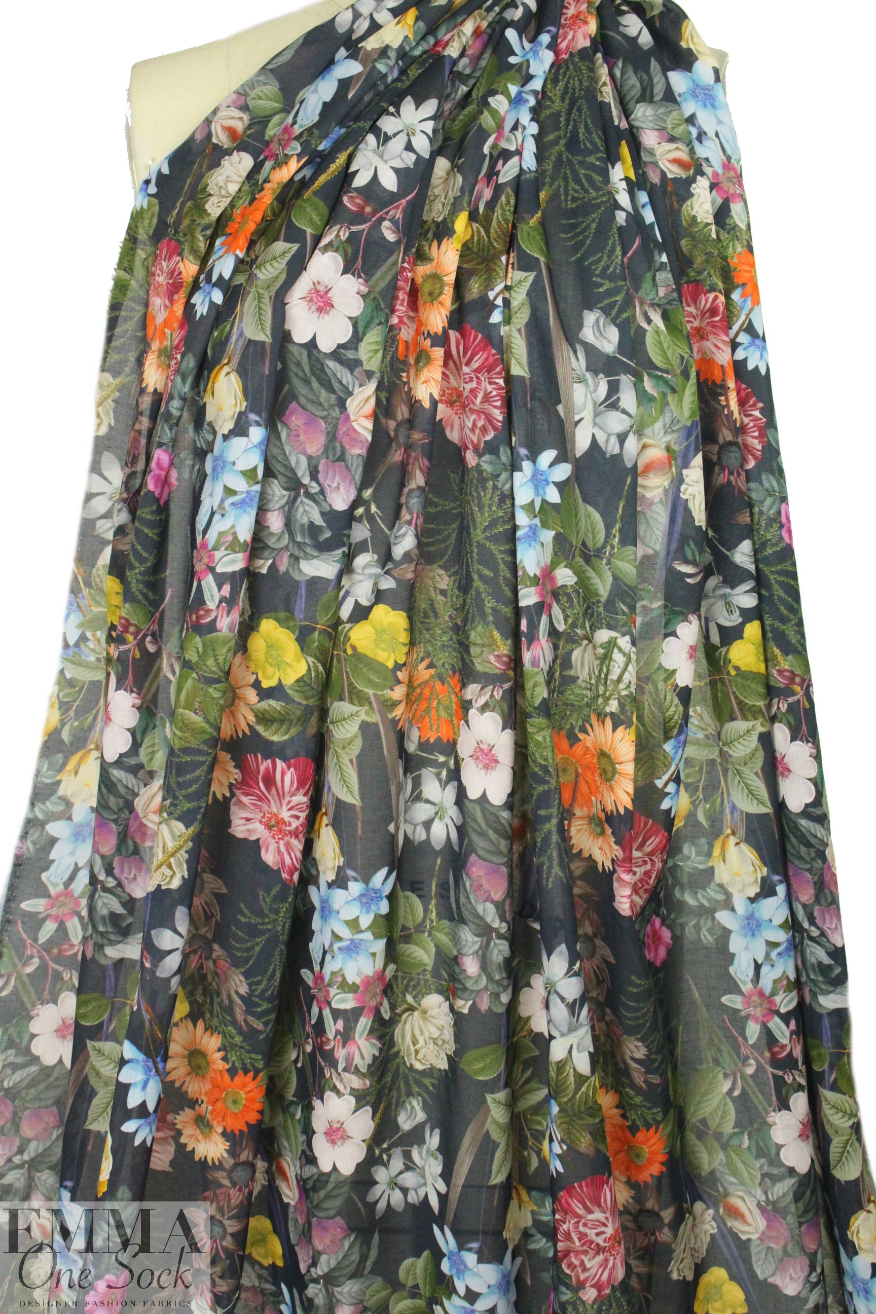Italian 'all in bloom' floral cotton voile