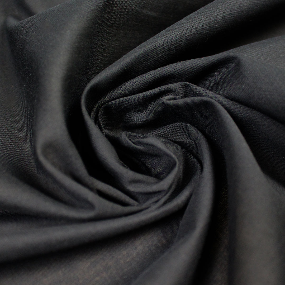 lightweight cotton voile for lining, etc. -  black 1 yard