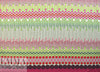 Italian pink/lime/plum dotty panel print cotton voile