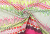 Italian pink/lime/plum dotty panel print cotton voile .75 yds