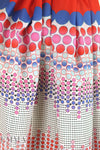 Italian red/blue/aqua dotty panel print cotton voile 1 yard