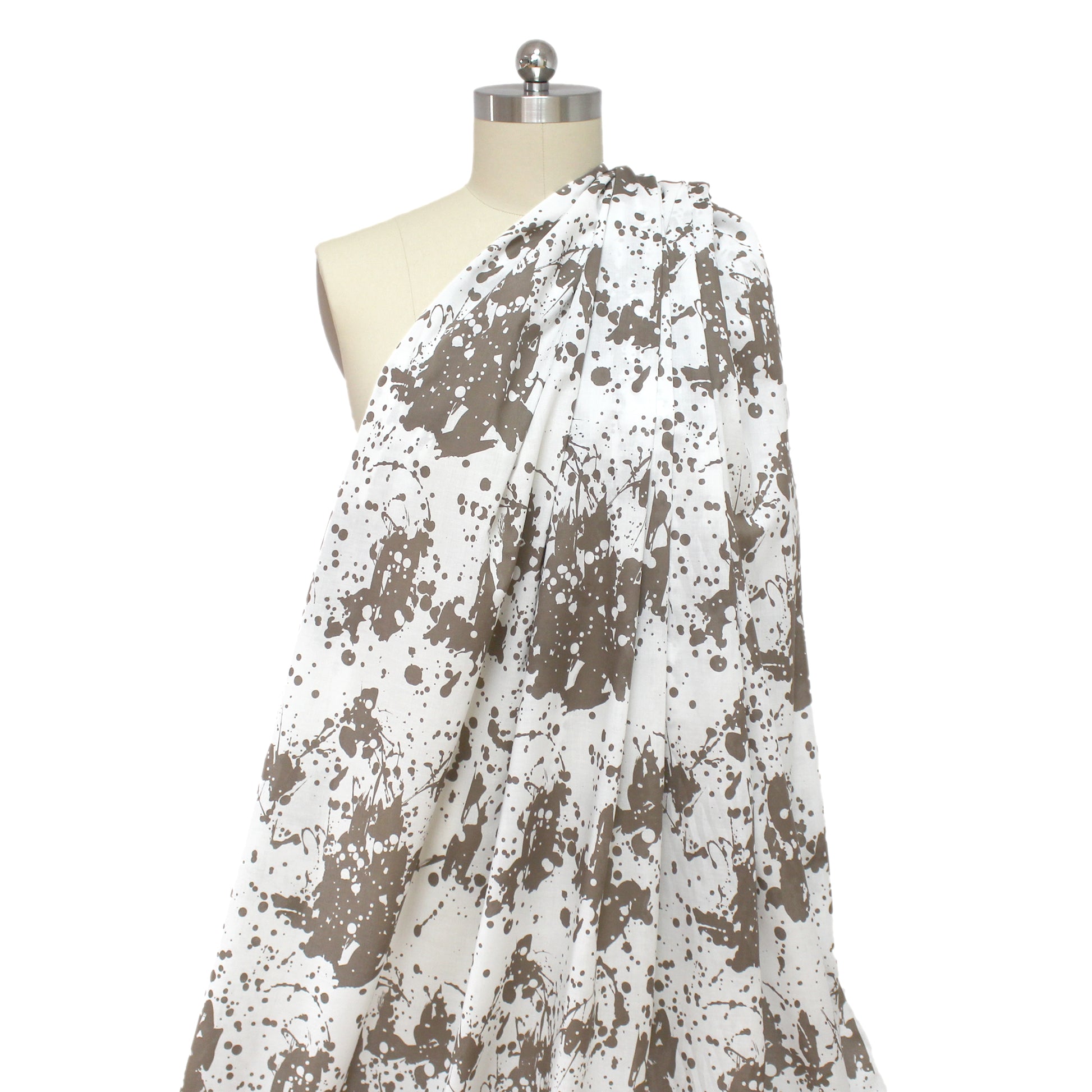 'splatter paint' printed cotton voile