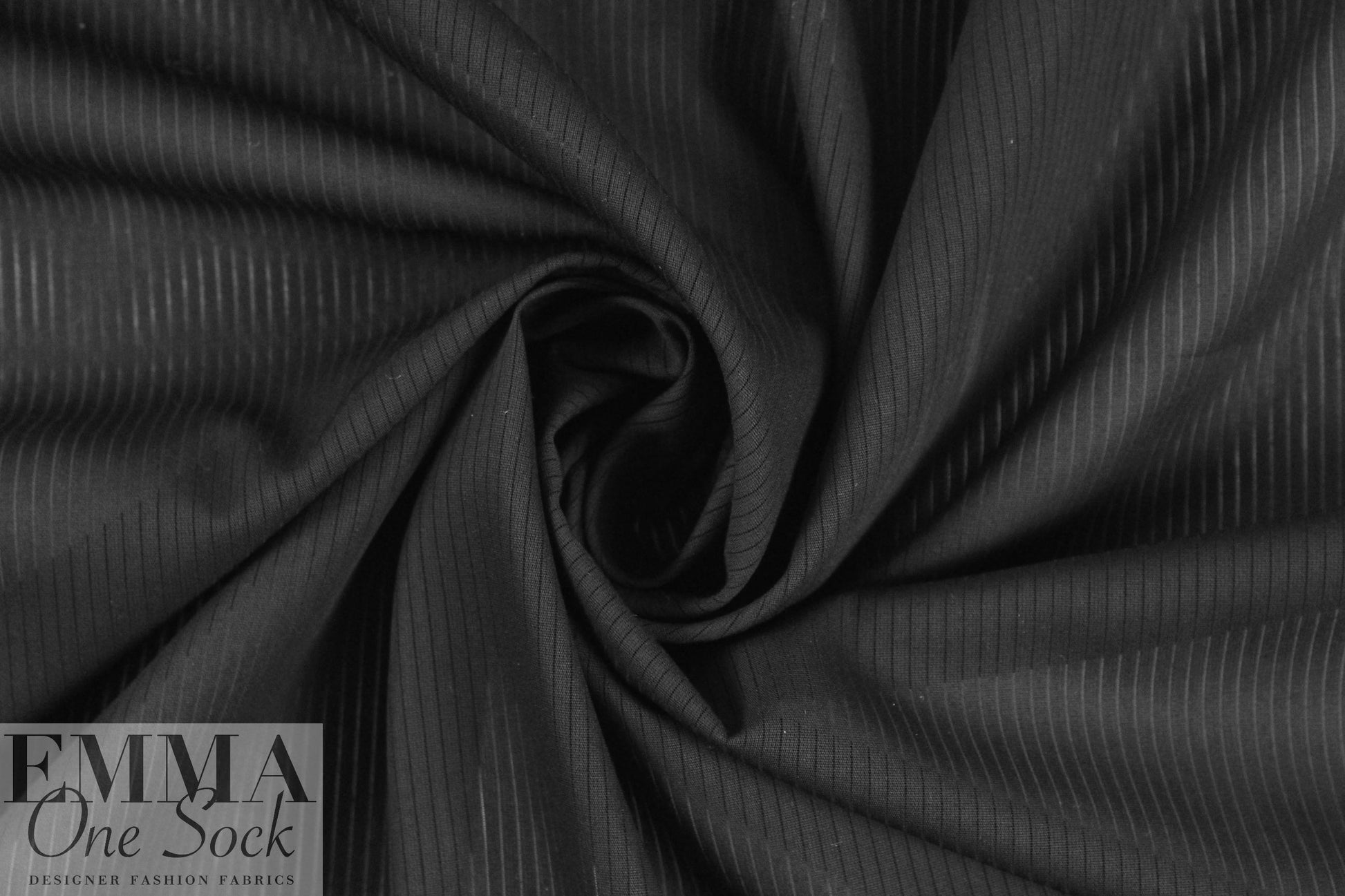French cotton burnout mini-stripe voile - black
