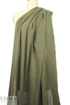NY designer boho grid stretch cotton voile - loden