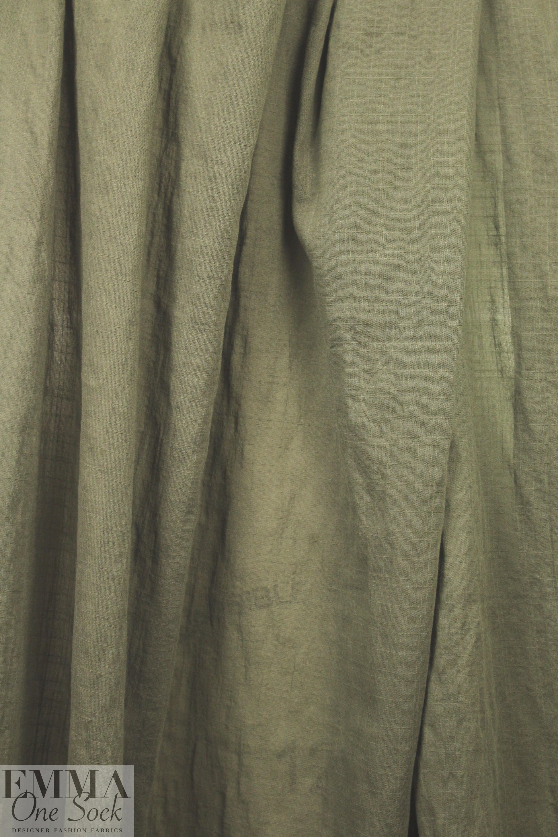 NY designer boho grid stretch cotton voile - loden