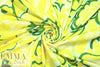 NY designer lemon/pine floral cotton voile woven