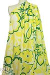 NY designer lemon/pine floral cotton voile woven 1.75 yd