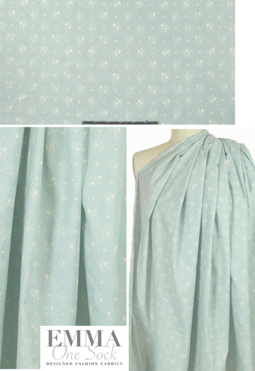 Ni1i L0tan panel cotton floral lawn- blue mist