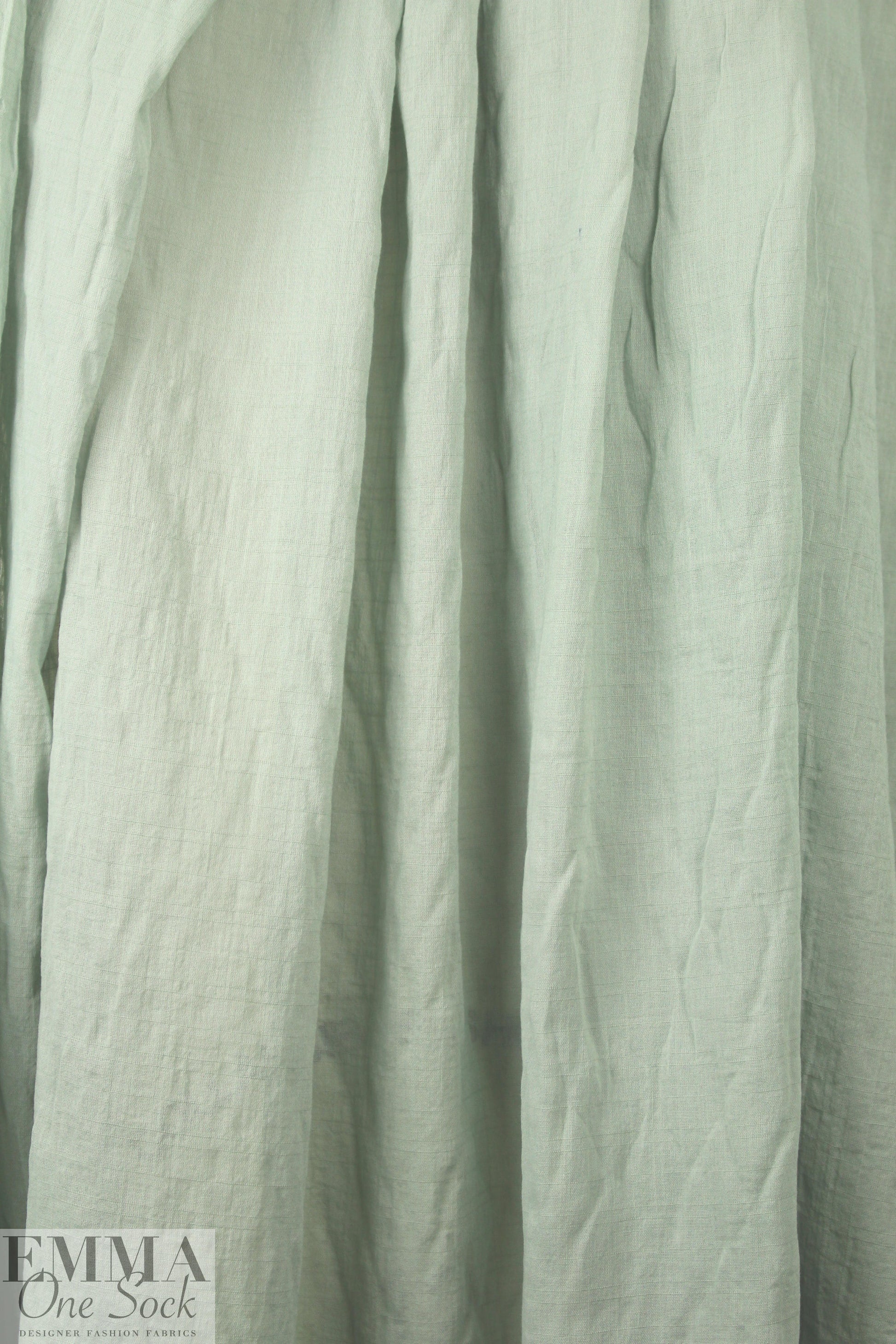 NY designer boho grid stretch cotton voile - dusty mint 2.125 yd