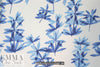 NY designer blue leaf silhouette cotton voile