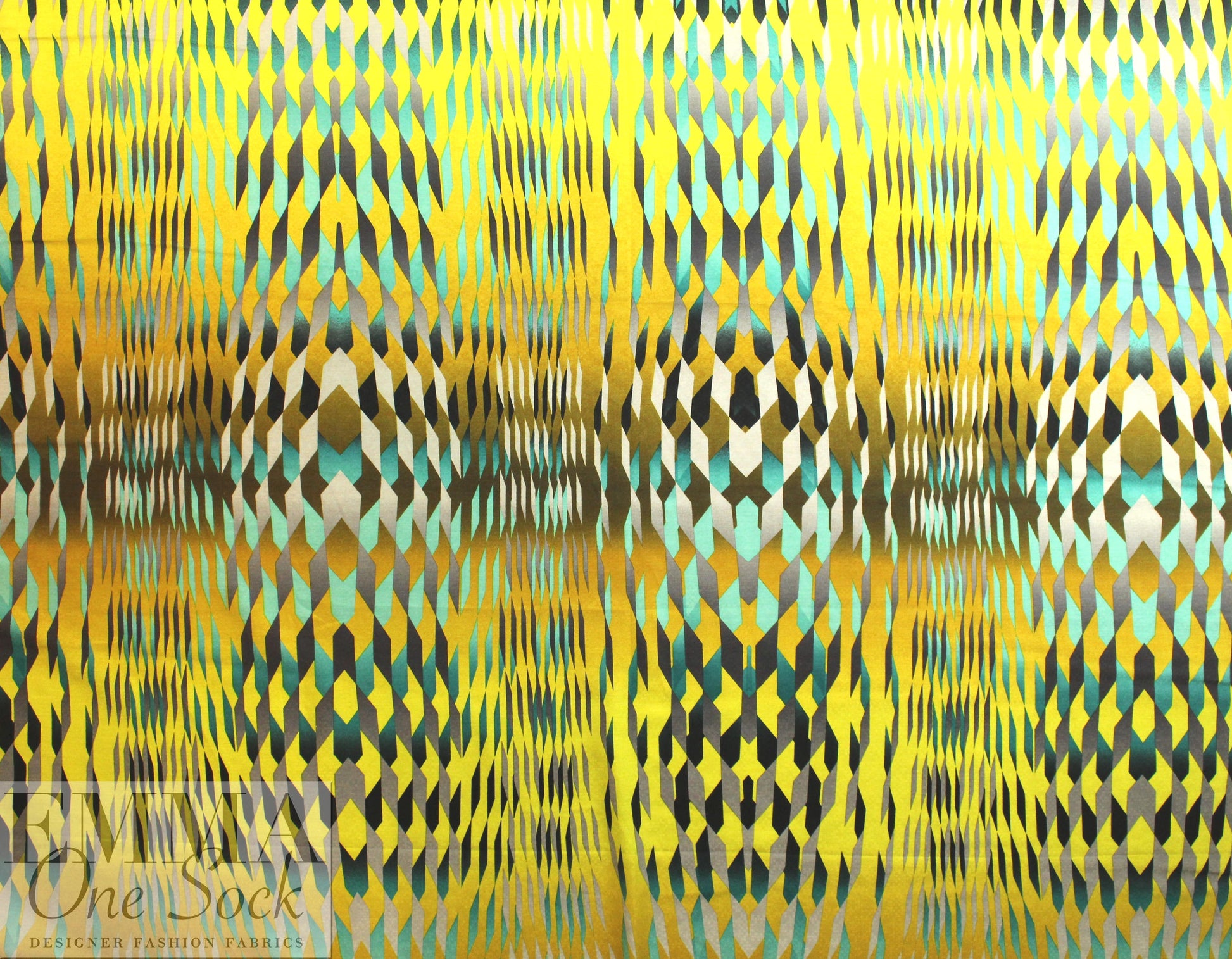 NY designer optic graphic panel cotton/silk voile