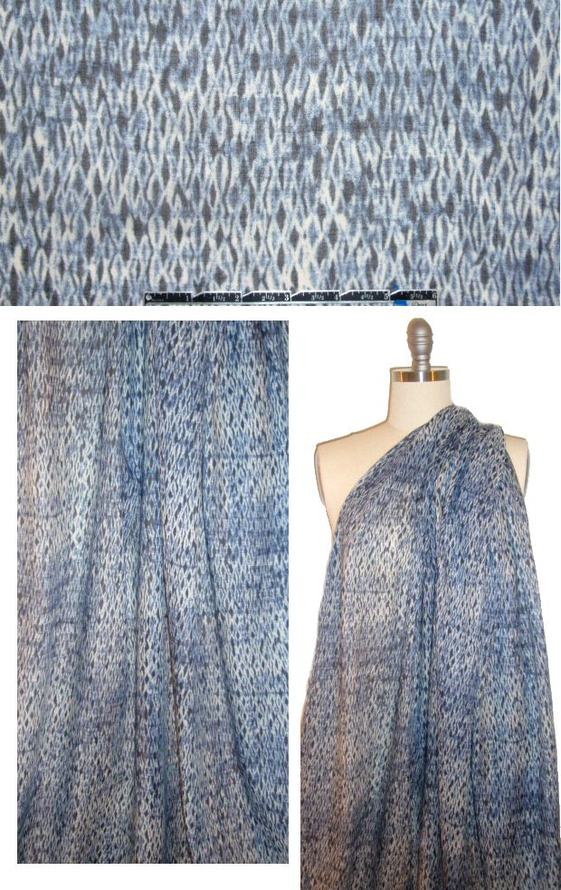 CA designer denimy boho graphic cotton voile