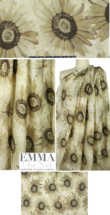 Italian 'whispering daisies' cotton voile 1 yard