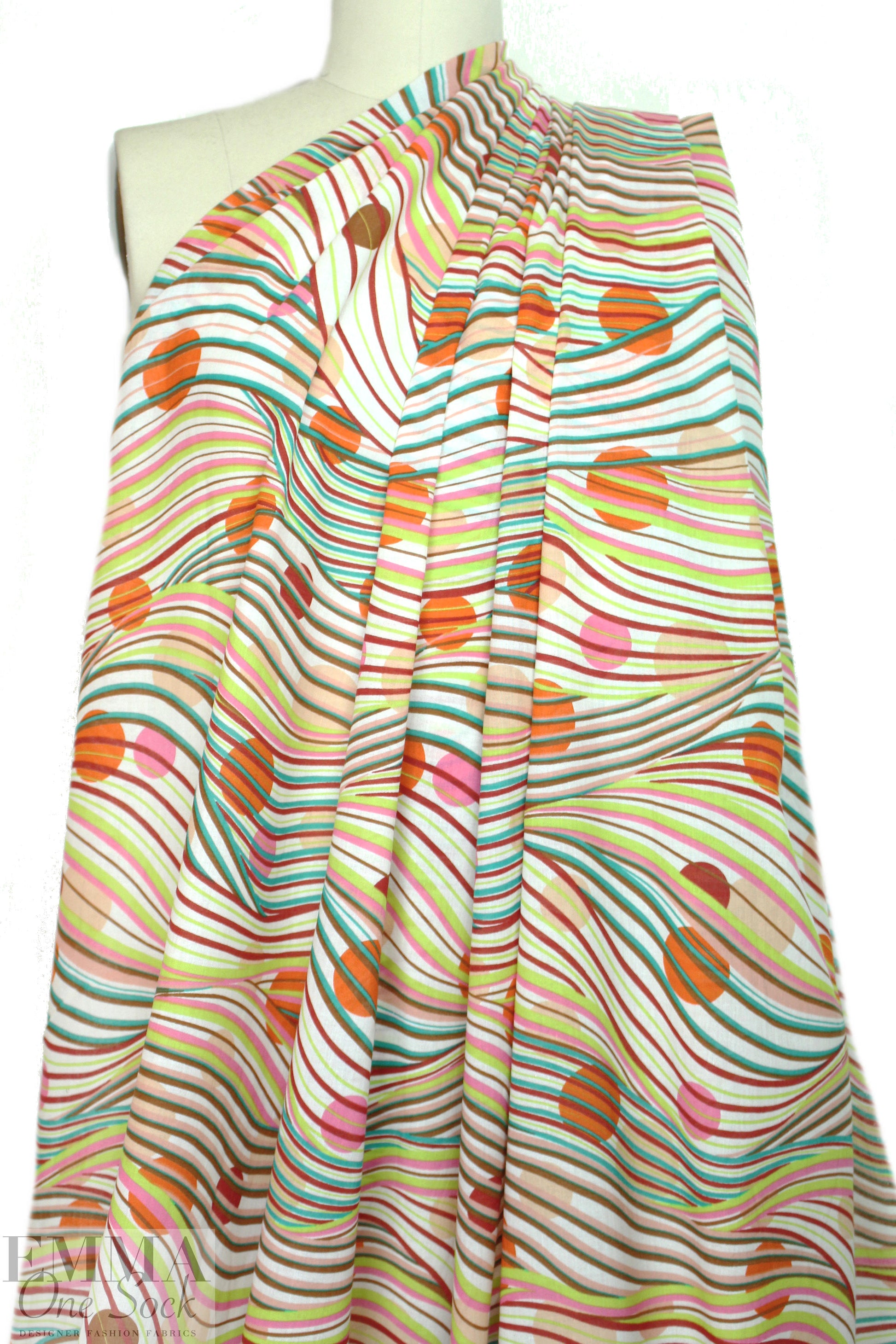 Italian swimming dots graphic cotton voile
