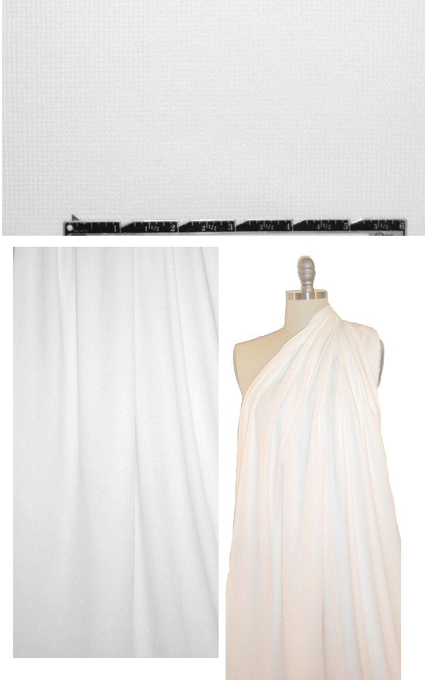 NY designer all cotton white mini-waffle weave knit