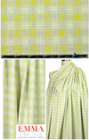 Italian novelty weave cotton suiting - lemon/lav-gray