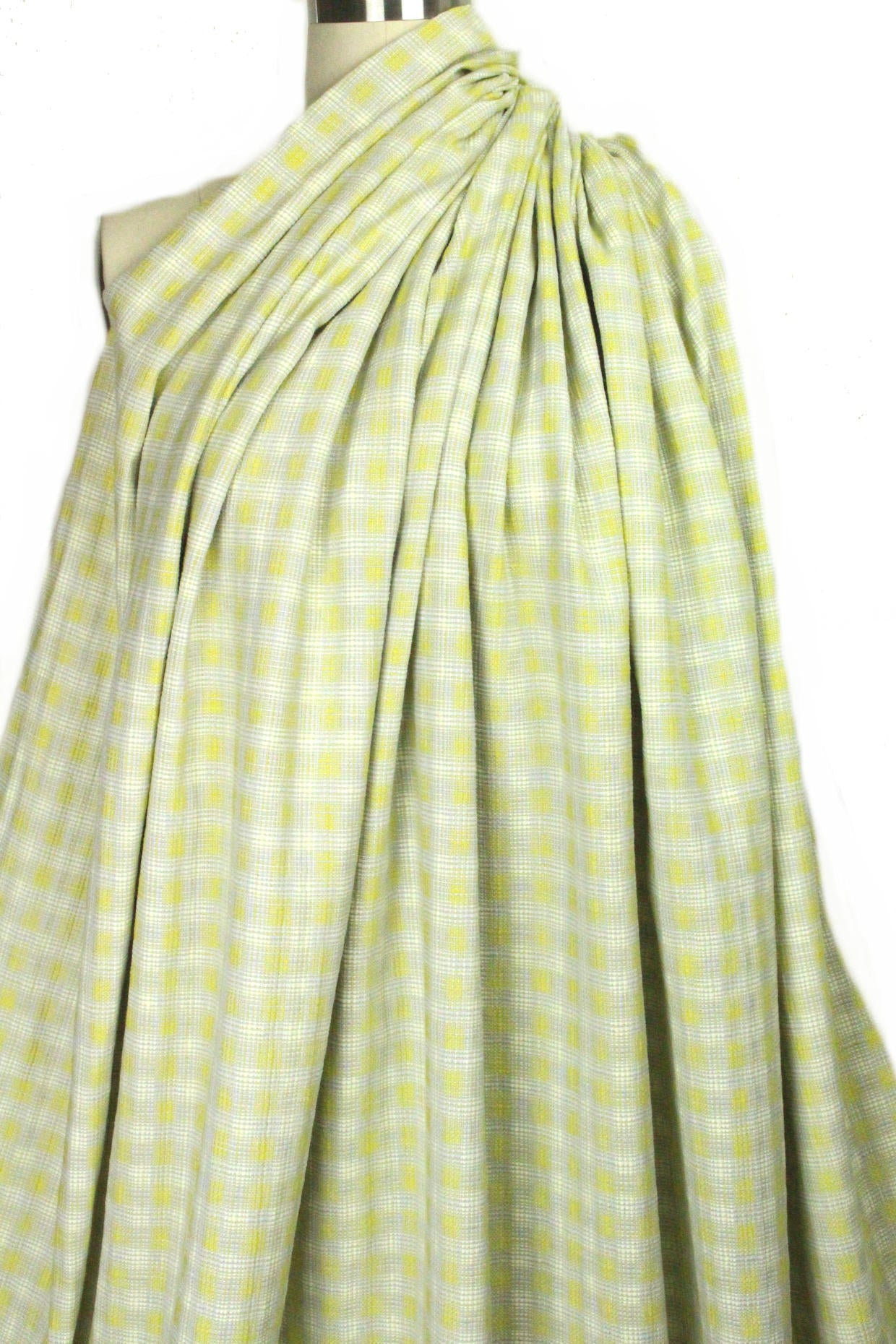 Italian novelty weave cotton suiting - lemon/lav-gray .875 yds