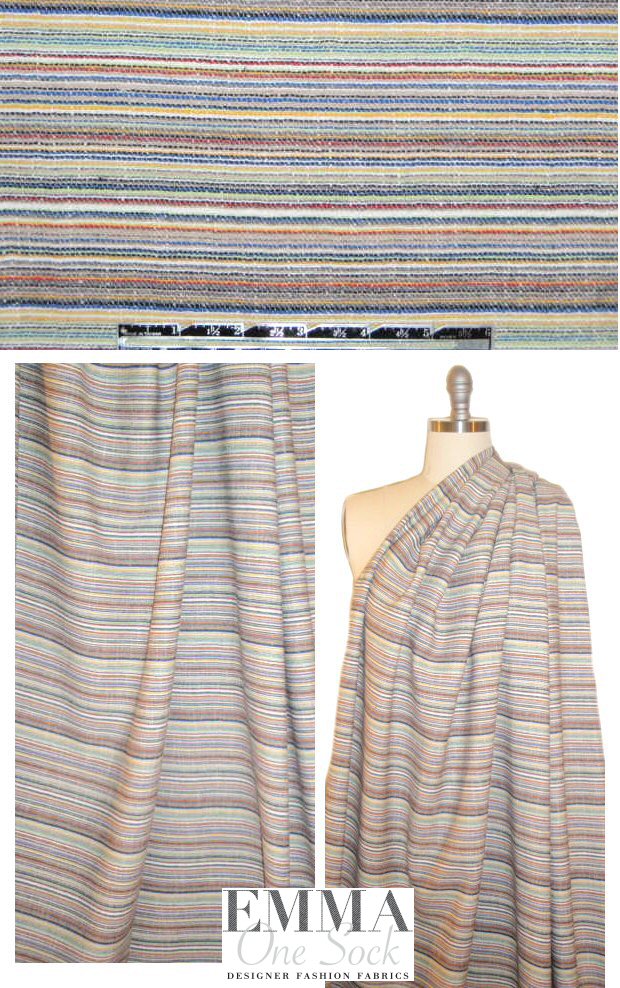 NY designer soft cotton multicolor woven