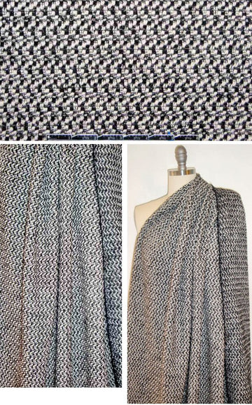 Rebecca Tayl0r black/natural cotton/wool novelty weave