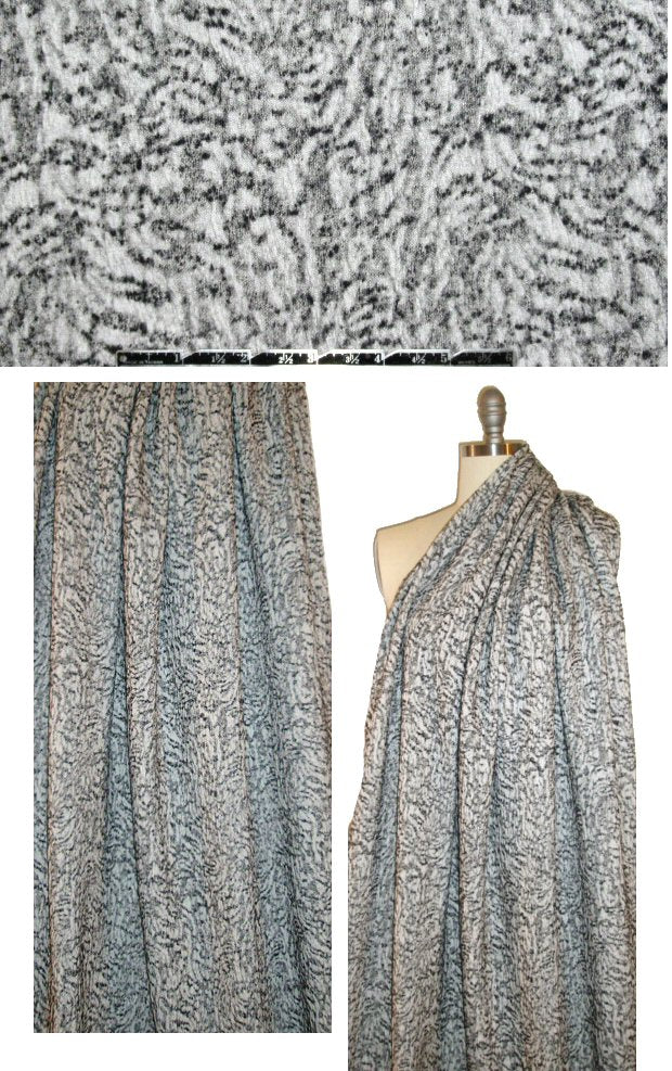 Italian mottled, textured cotton/wool matelasse' knit 1.875 yd