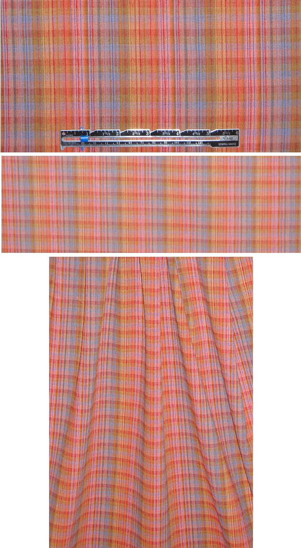 Swiss wool/cotton stretch gauze spice plaid