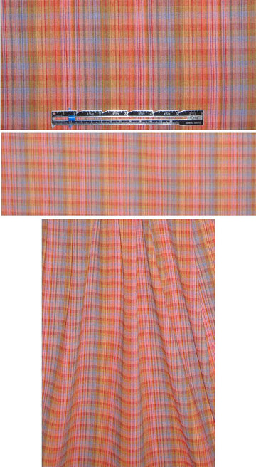 Swiss wool/cotton stretch gauze spice plaid .875 yds