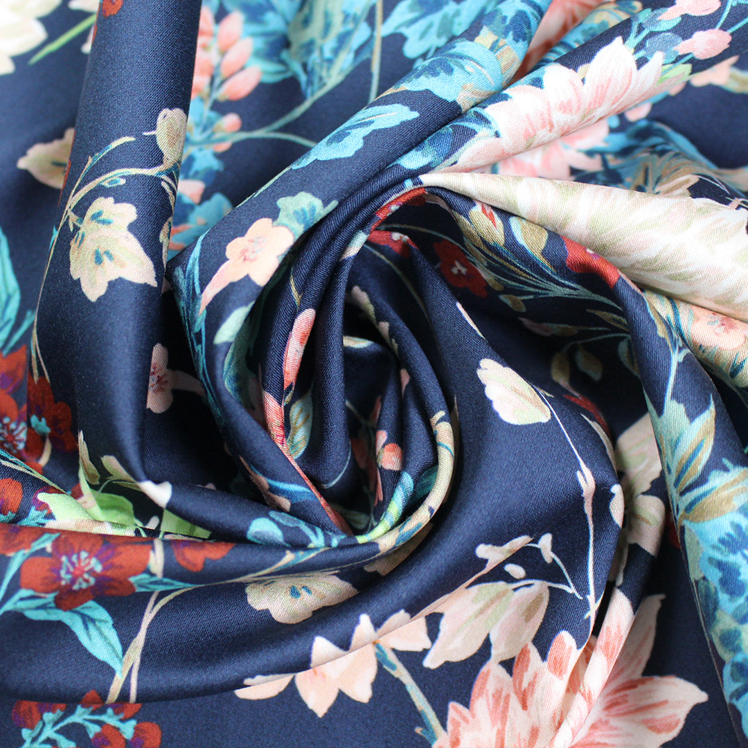 Italian vintage floral cotton stretch woven 1.25 yd