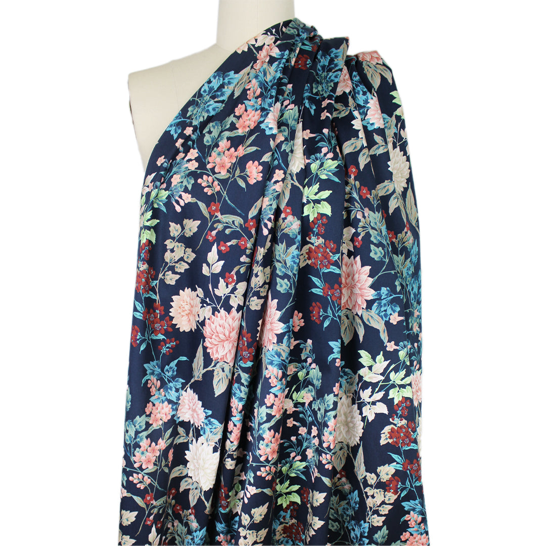 Italian vintage floral cotton stretch woven 1.25 yd