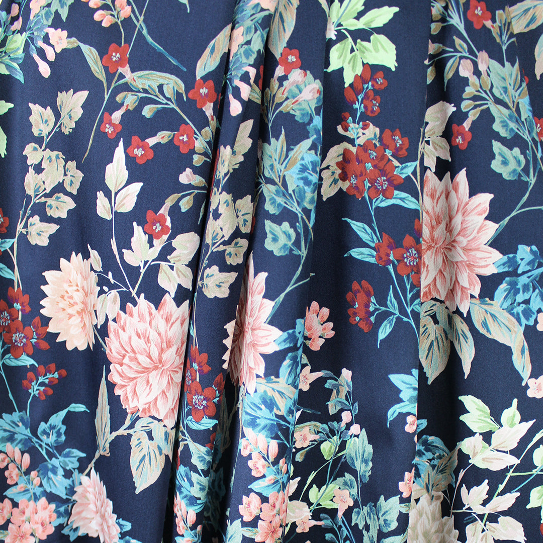Italian vintage floral cotton stretch woven 1.25 yd
