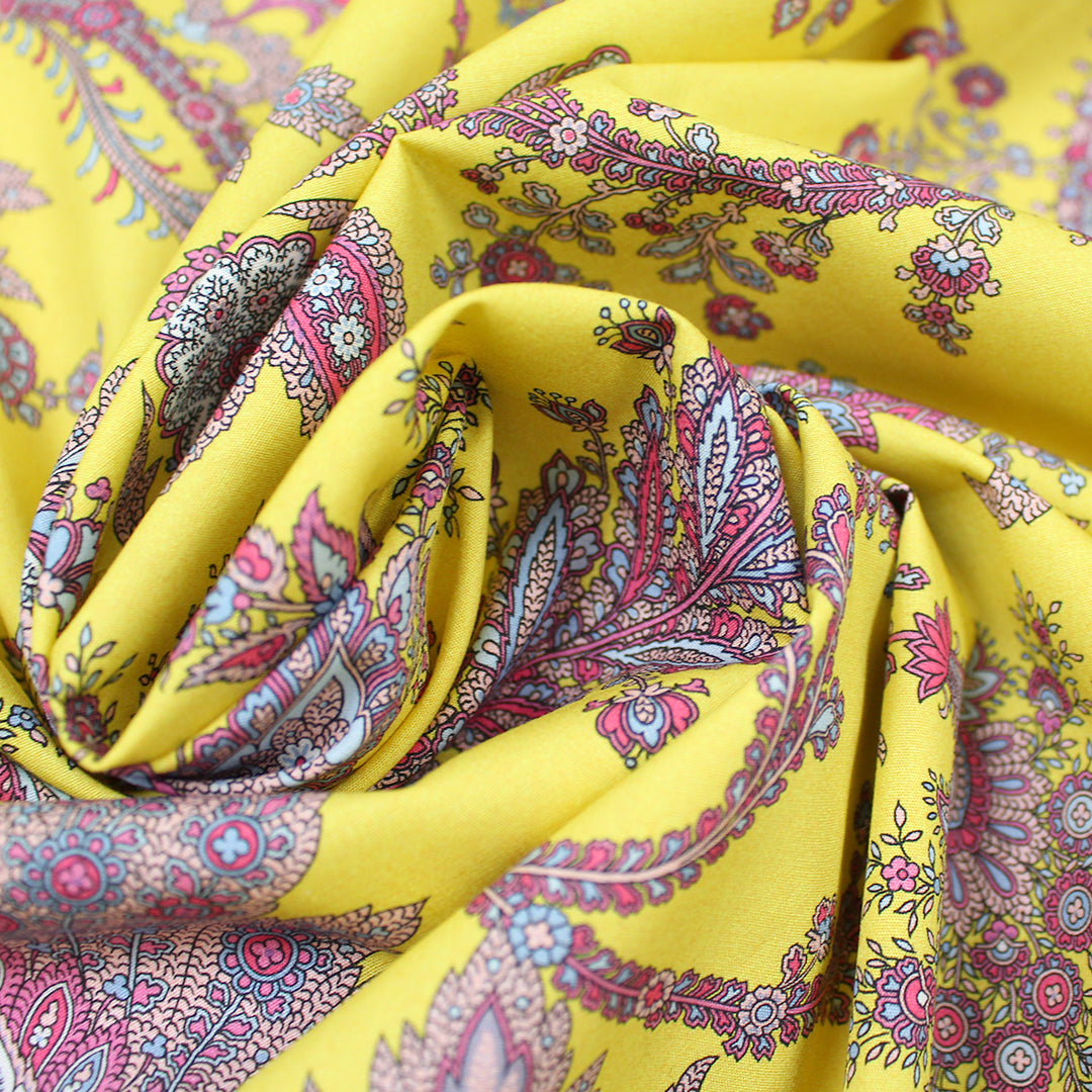 Italian 'floral jewels' cotton shirting  .75 yds