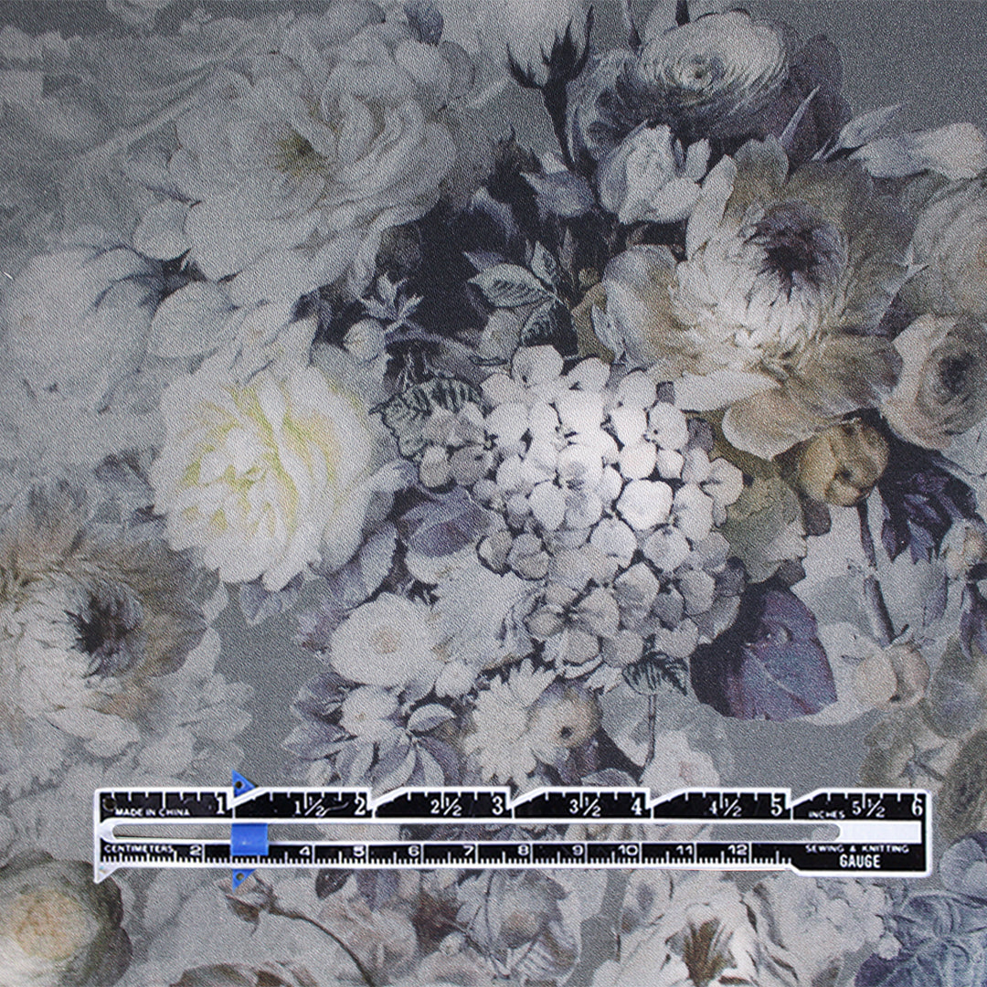 Italian 'evening flowers' printed cotton woven .875 yds
