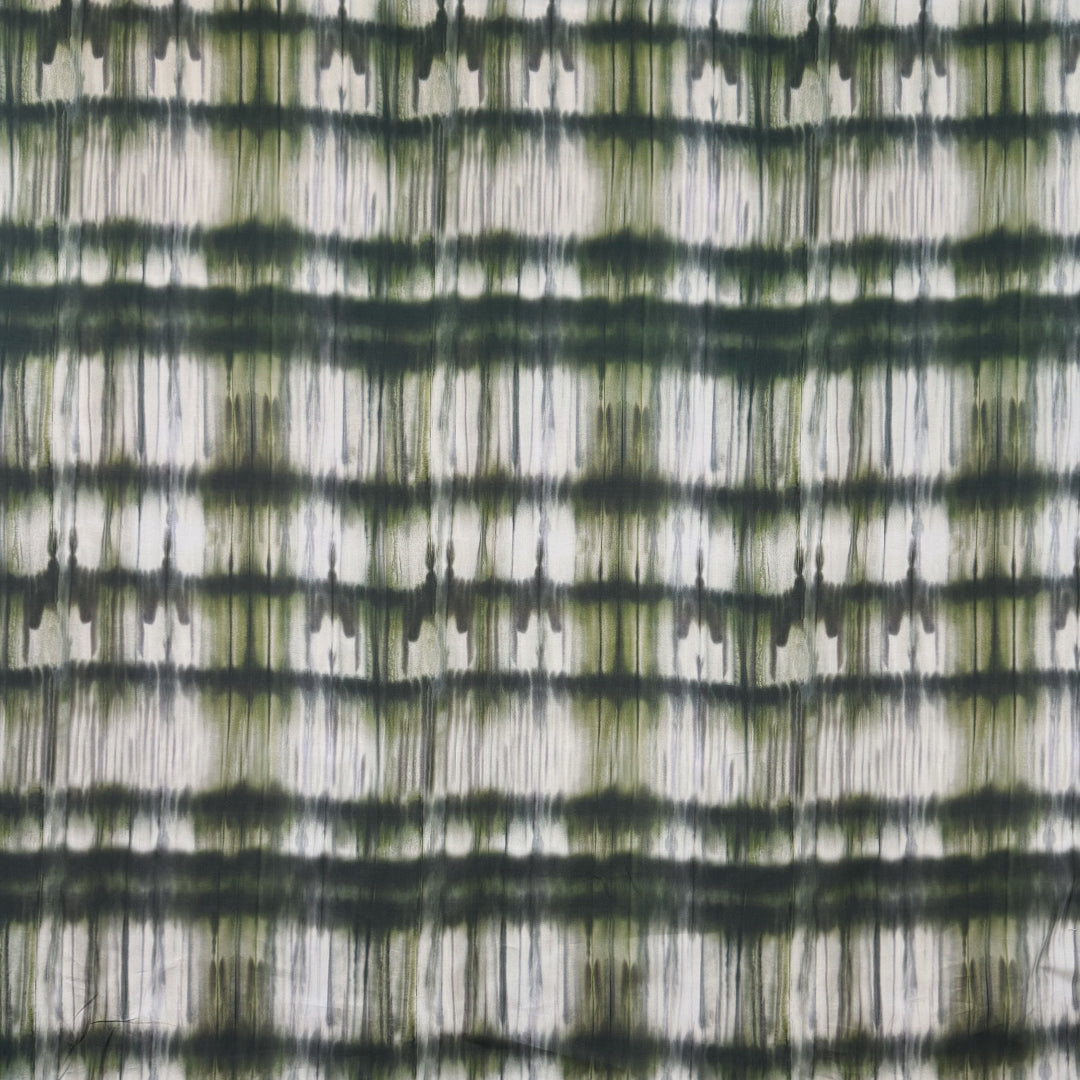 Italian shibori-style 'grasshopper' cotton stretch woven 2.125 yd