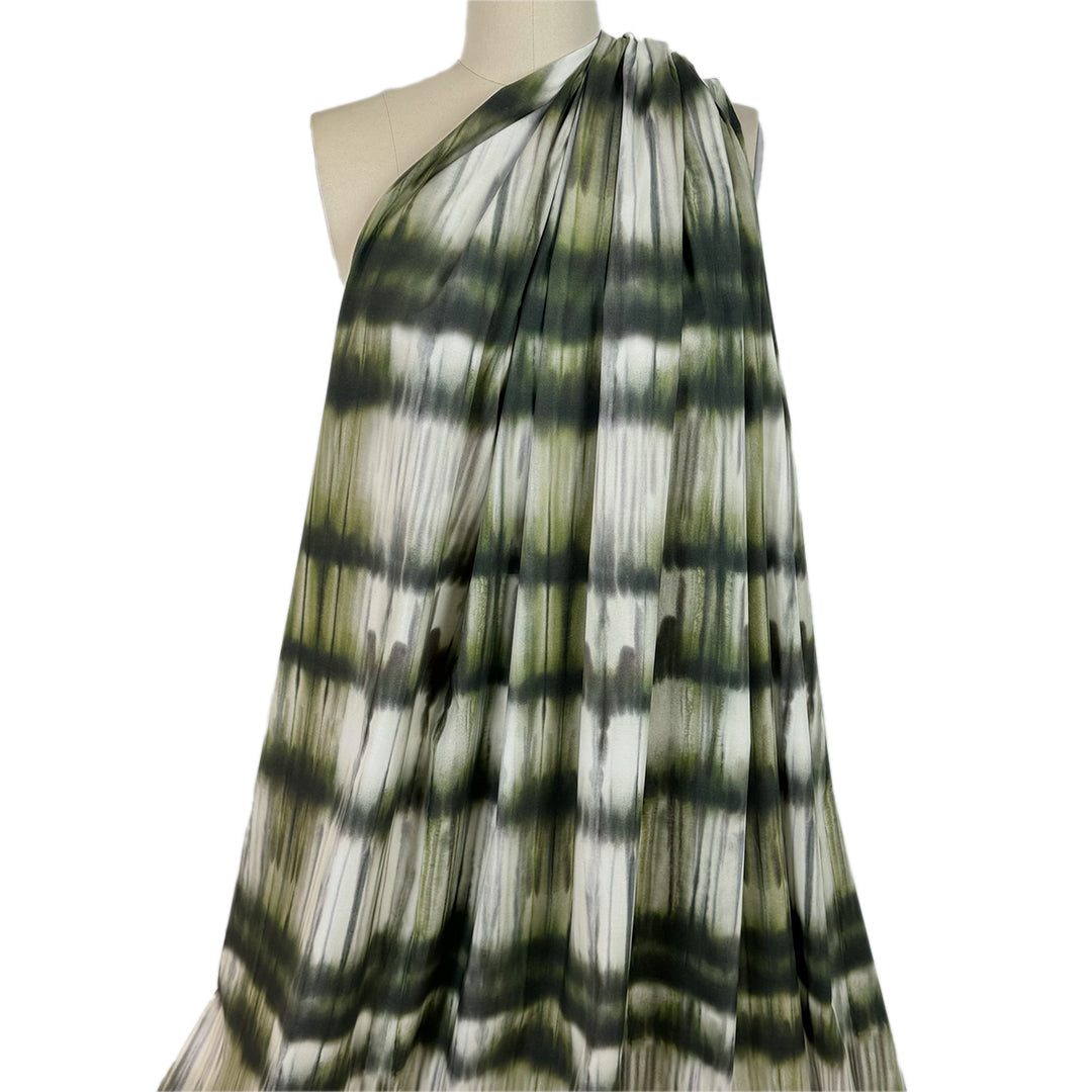 Italian shibori-style 'grasshopper' cotton stretch woven 1 yard