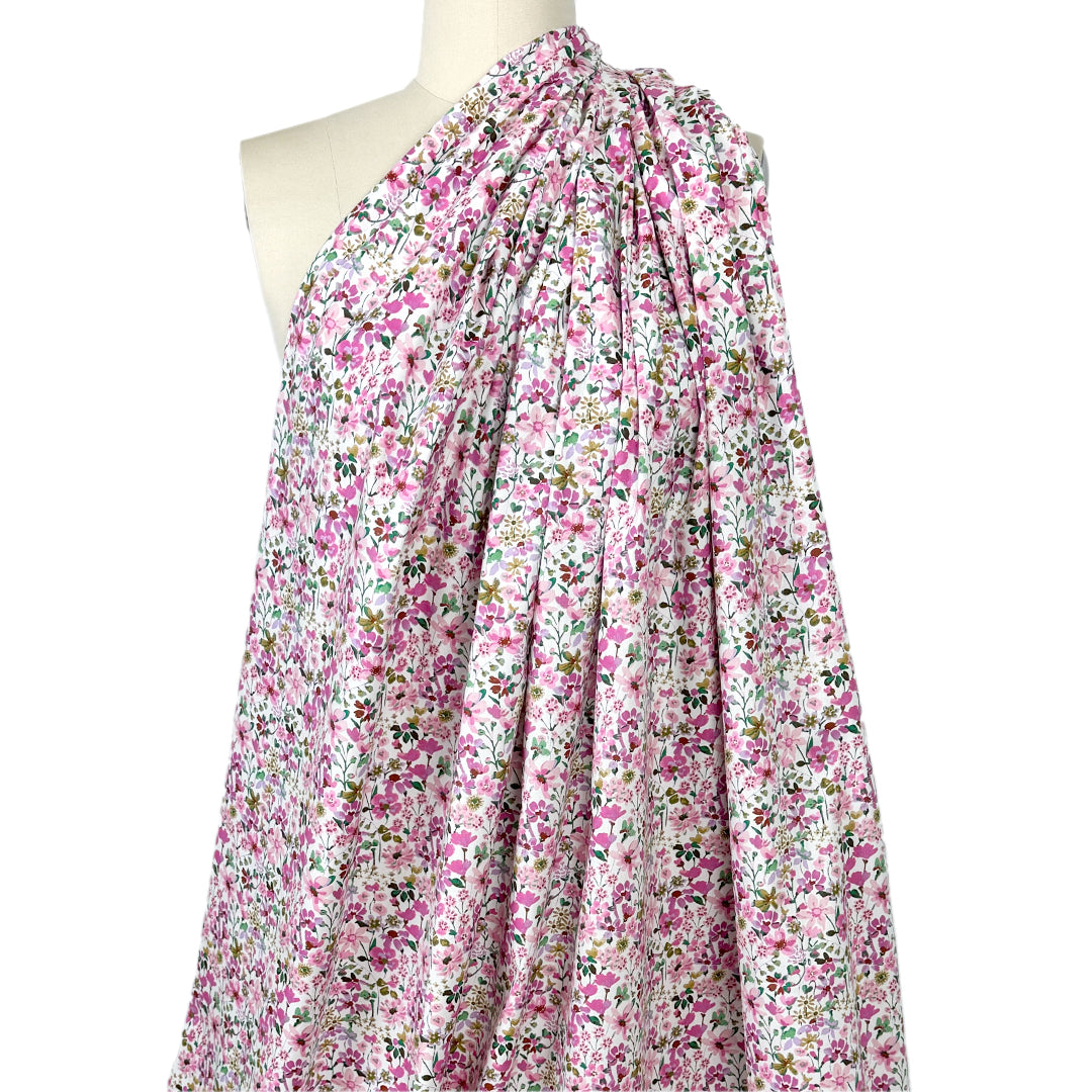 dainty floral cotton lightweight woven - orchid .75 yds