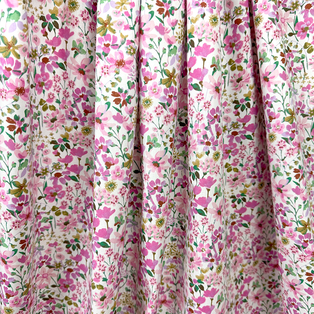 dainty floral cotton lightweight woven - orchid .5 yds