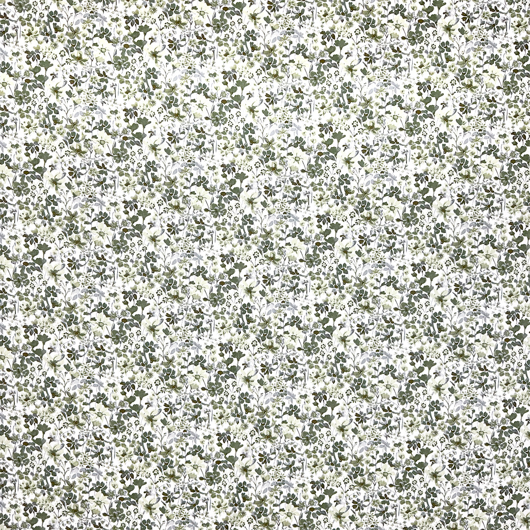 dainty floral cotton lightweight woven - sage green .66 yds