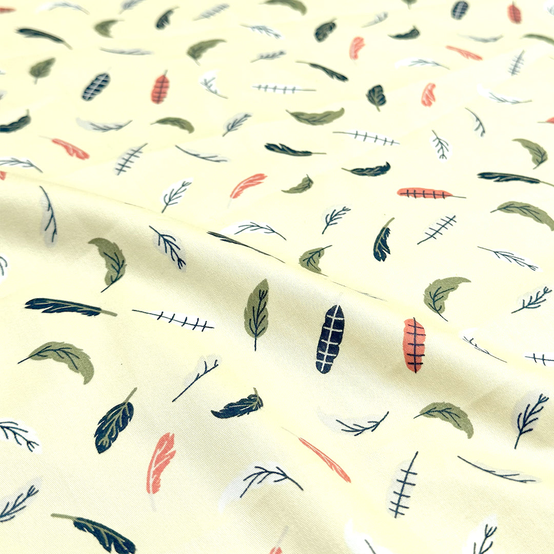 'feather flutter' cotton sateen lightweight woven 1.75 yds