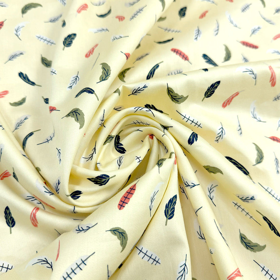 'feather flutter' cotton sateen lightweight woven 1.75 yds