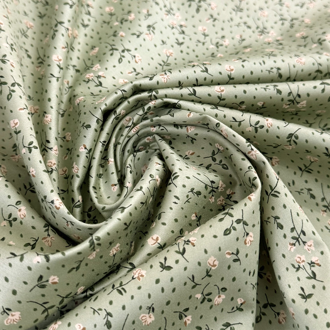 'petite floral' cotton sateen lightweight woven 1 yard