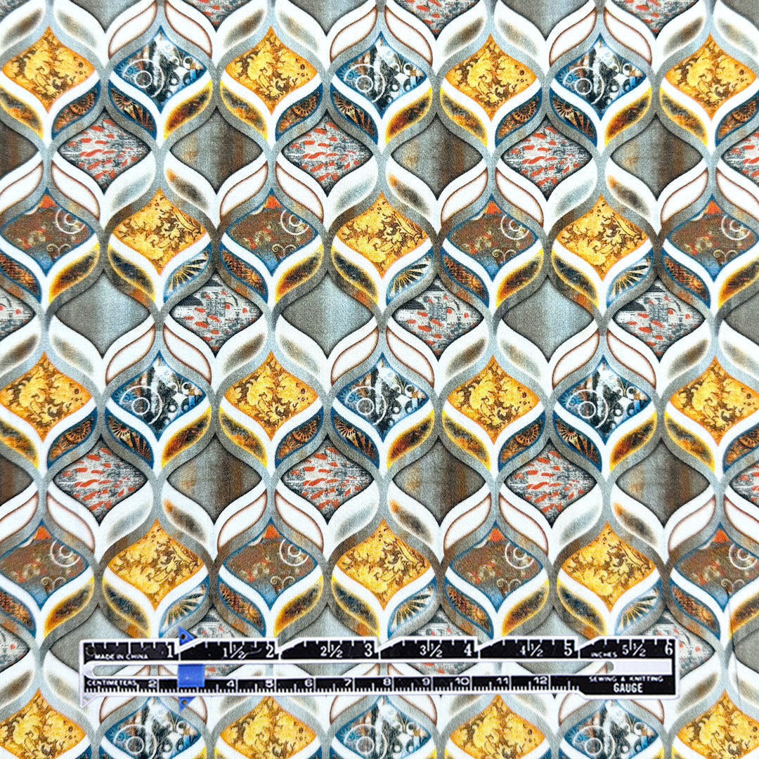 'lantern mosaic' printed cotton poplin woven 1.5 yds