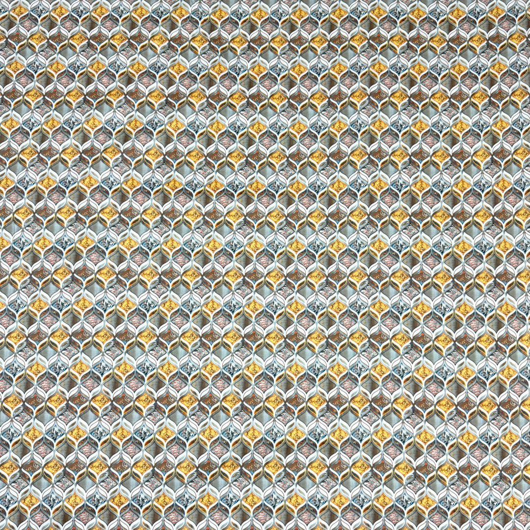'lantern mosaic' printed cotton poplin woven 1.5 yds